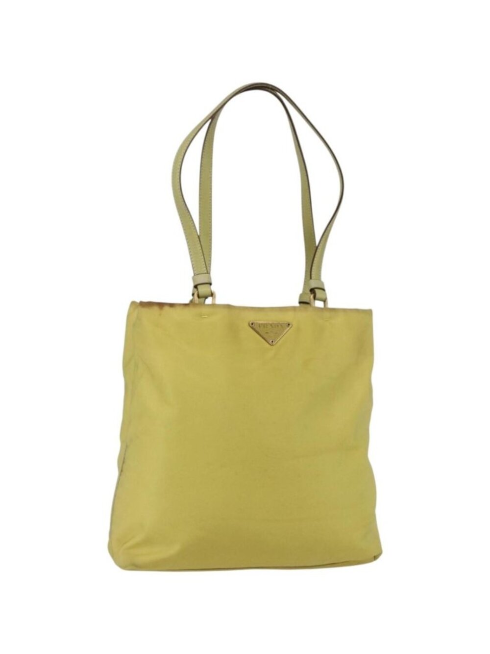 PRADA Tote Bag Nylon Yellow Gold